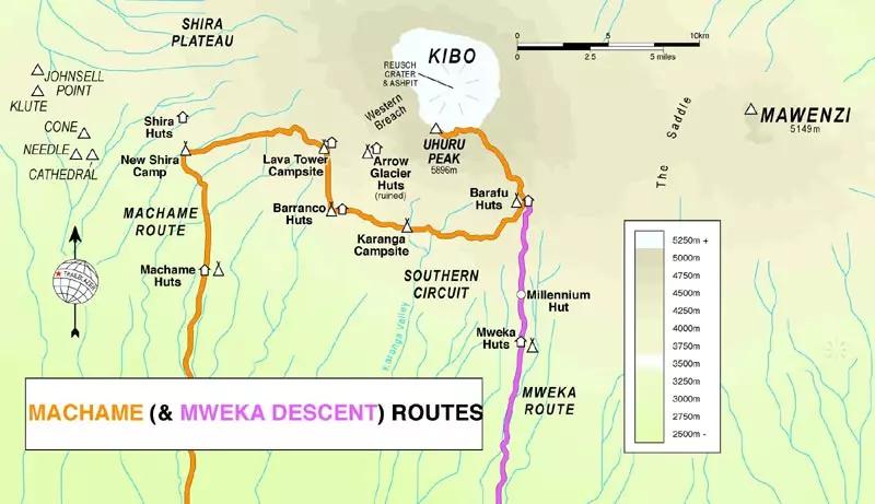 Machame Route Map