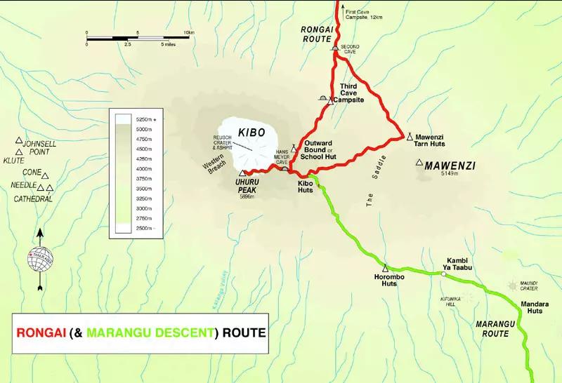 Rongai Route Map